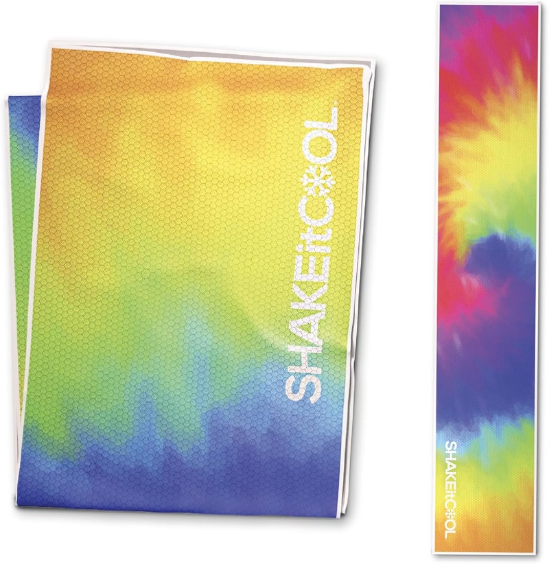 SHAKEitCOOL Original Cooling Towel – Be Cool in Style - Heat Relief, Soft, Lightweight, Sun Protection, Easy Clean - Perfect for Biking, Running, Yoga, Gym, Gardening - Tie Dye - Image 1